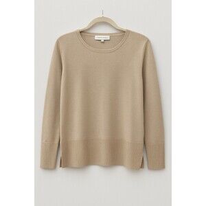 Bianco & Blu Sweater Women’s NWOT Size Large Beige Knit Cashmere  Made in Italy